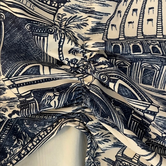 REFORMATION Topanga One Piece Blue and White Patterned Swimsuit small - Picture 6 of 10